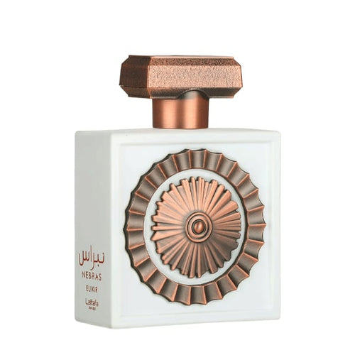 LATTAFA NEBRAS – Premium Vanilla & Cacao Eau De Parfum & Copper Sunburst Bottle